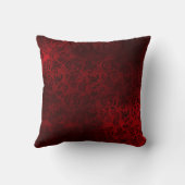 ワインレッドフローラ パターン（の模様が）ある クッション (裏面)