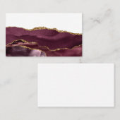 ワインレッドマーブルアゲートゴールデングリッタースタイリッシュグラム 名刺 (正面/裏面)