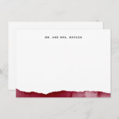 ワインレッドモダンブルゴーニュのスプラッシュカスタム文房具 ノートカード (正面/裏面)