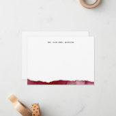 ワインレッドモダンブルゴーニュのスプラッシュカスタム文房具 ノートカード (正面/裏面インサイチュ)