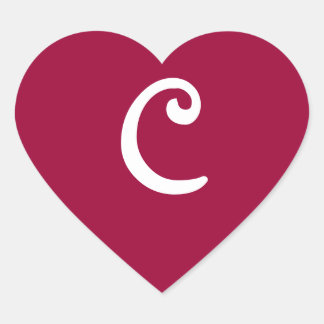 ワインレッドモノグラムのハートシール ハートシール