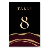 ワインレッド瑪瑙の宝石テーブルカード テーブルナンバー (正面)