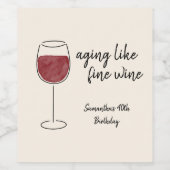 ワインレッド素晴らしワイングラス誕生日のように熟成 ワインラベル (シングルラベル)