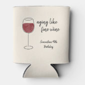 ワインレッド素晴らしワイングラス誕生日のように熟成 缶クーラー (正面)