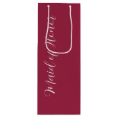 ワインレッド結婚のメイド・オブ・オーナー（花嫁付き添い人）定型化スクリプト ワインギフトバッグ (正面)