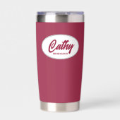 ワインレッド結婚様式化した花嫁 保温保冷タンブラー (正面)