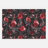 ワインレッド おしゃれ 抽象 ブライズシャワー ラッピングペーパーシート (正面2)