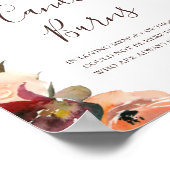 ワインレッド オレンジ 花 このキャンドル 燃える 結婚式 ポスター (角)