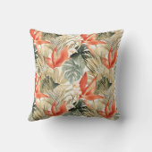 ワインレッド オーキッド フラワートロピカル クッション (裏面)