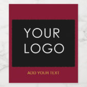 ワインレッド カスタマイズ ビジネス ロゴを追加 ワインラベル (シングルラベル)