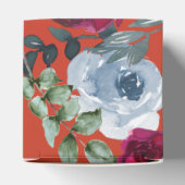 ワインレッド グリーンのサージ 錆びた青 ブランドの花柄 フェイバーボックス (上部)