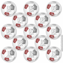 ワインレッド グレー サッカーチーム カラー ギフト 13選手 シール
