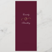 ワインレッド ゴールド ホワイト スクリプト エレガント フラワーデザイン プログラム (裏面)