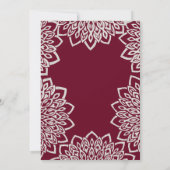 ワインレッド シルバー グリッター エレガント ウェディング 招待状 (裏面)