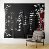 ワインレッド シルバー ユーカリ ウェルカムトゥアワウェディング タペストリー (インサイチュ(横))