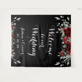 ワインレッド シルバー ユーカリ ウェルカムトゥアワウェディング タペストリー (正面(横))