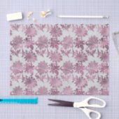 ワインレッド シルバー 花模様 薄葉紙 (クラフト)