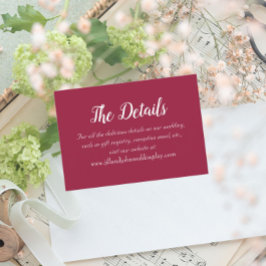 ワインレッド シンプルスタイルの結婚式 詳細 エンクロージャーカード