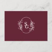 ワインレッド シンプル ボヘミアンフラワー RSVP エンクロージャーカード (裏面)