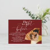 ワインレッド シンプル 前夜の彩排後のディナー招待状 招待状 (スタンド正面)