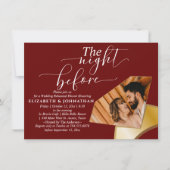 ワインレッド シンプル 前夜の彩排後のディナー招待状 招待状 (正面)