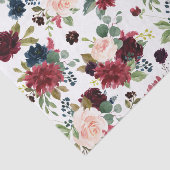 ワインレッド ネイビーブルー 水彩花 薄葉紙 (詳細)