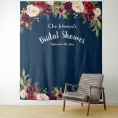 ワインレッド ネイビーブルー 花嫁のシャワー フォトプロップ タペストリー (インサイチュ)