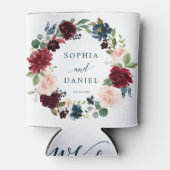 ワインレッド ネイビー ウェディング フェイバー 缶クーラー (正面)