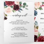 ワインレッド ネイビー トリフォルド 結婚式招待状 三つ折り案内状 (内部最初)