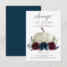 ワインレッド ネイビー パンプキン 予定変更のお知らせ