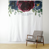 ワインレッド ネイビー 結婚式 背景 フォトブース タペストリー (インサイチュ)