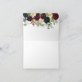 ワインレッド/ネイビー 花柄 - 感謝カード (内部)