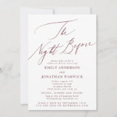 ワインレッド バーガンディ 前夜のリハーサル ウェディング 招待状 (正面)