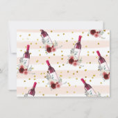 ワインレッド & フラワーの感謝 招待状 (裏面)