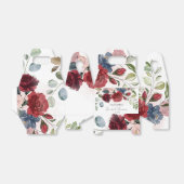 ワインレッド フラワー ブライダルシャワー オーダーメイド フェイバーボックス (折り畳みなし)