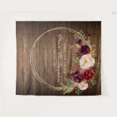 ワインレッド マルサラ フューチャー ミセス ブライダル シャワー 背景 タペストリー (正面(横))