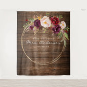 ワインレッド マルサラ フューチャー ミセス ブライダル シャワー 背景 タペストリー (正面)