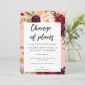 ワインレッド マルサラ フラワーチェンジ・オブ・プラン - ピンク 2 招待状 (スタンド正面)