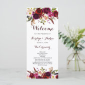 ワインレッド マルサラ ボヘミアンフラワー ウェディングプログラム プログラム (スタンド正面)