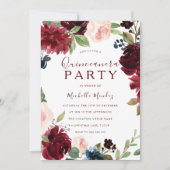 ワインレッド マロン レッド フラワー キンセアニエラ パーティー 招待状 (正面)
