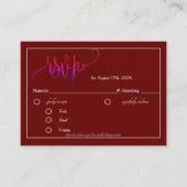 ワインレッド ミニマルなRSVPカード 封入カード エンクロージャーカード (正面)