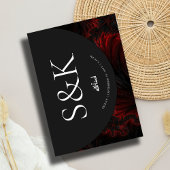 ワインレッド ミニマル エレガント モノクローム イラーム イスラム教 ムスリム ウェディング 招待状