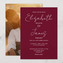 ワインレッド ミニマル スクリプト フォト ウェディング