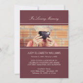 ワインレッド ミニマル 追憶 | オーダーメイド フォト 招待状 (正面)