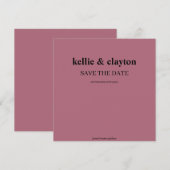 ワインレッド モダン タイプ 結婚式 Save The Date セーブザデート (正面/裏面)