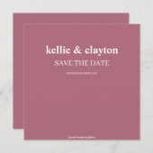 ワインレッド モダン タイプ 結婚式 Save The Date セーブザデート (正面/裏面)