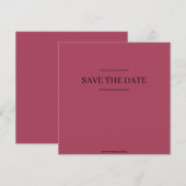ワインレッド モダン ミニマリスト ウェディング セーブ・ザ・デート (正面/裏面)