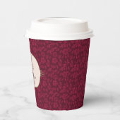 ワインレッド ヴィンテージ フラワーブライダルシャワー 紙コップ (左)