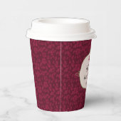 ワインレッド ヴィンテージ フラワーブライダルシャワー 紙コップ (右)