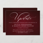 ワインレッド - 現代の延期イベントのお知らせ 招待状 (正面/裏面)